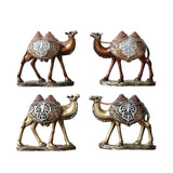 Maxbell 2Pcs Camel Statue Creative Funny Animal Sculpture for Farmhouse Walkway Home Wood Grain Color