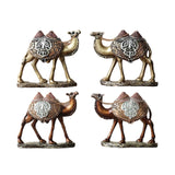 Maxbell 2Pcs Camel Statue Creative Funny Animal Sculpture for Farmhouse Walkway Home Wood Grain Color