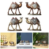 Maxbell 2Pcs Camel Statue Creative Funny Animal Sculpture for Farmhouse Walkway Home Wood Grain Color