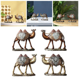 Maxbell 2Pcs Camel Statue Creative Funny Animal Sculpture for Farmhouse Walkway Home Wood Grain Color