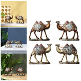 Maxbell 2Pcs Camel Statue Creative Funny Animal Sculpture for Farmhouse Walkway Home Wood Grain Color