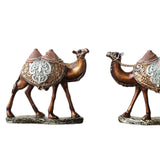 Maxbell 2Pcs Camel Statue Creative Funny Animal Sculpture for Farmhouse Walkway Home Wood Grain Color