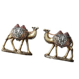 Maxbell 2Pcs Camel Statue Creative Funny Animal Sculpture for Farmhouse Walkway Home Gold