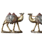 Maxbell 2Pcs Camel Statue Creative Funny Animal Sculpture for Farmhouse Walkway Home Gold