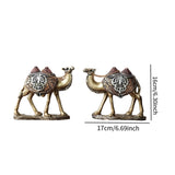Maxbell 2Pcs Camel Statue Creative Funny Animal Sculpture for Farmhouse Walkway Home Gold