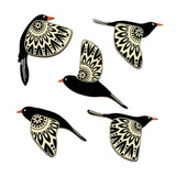 Maxbell 5 Pieces Rustic Wall Sculpture Wooden Bird Wall Art for Bathroom Wall Office