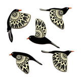 Maxbell 5 Pieces Rustic Wall Sculpture Wooden Bird Wall Art for Bathroom Wall Office