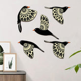 Maxbell 5 Pieces Rustic Wall Sculpture Wooden Bird Wall Art for Bathroom Wall Office