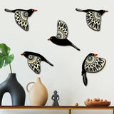Maxbell 5 Pieces Rustic Wall Sculpture Wooden Bird Wall Art for Bathroom Wall Office