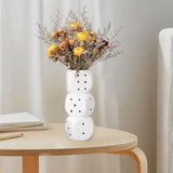 Maxbell Dice Vase Table Centerpiece Creative Ceramic Vase for Bookshelf Desktop Cafe L