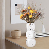 Maxbell Dice Vase Table Centerpiece Creative Ceramic Vase for Bookshelf Desktop Cafe L