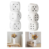 Maxbell Dice Vase Table Centerpiece Creative Ceramic Vase for Bookshelf Desktop Cafe L