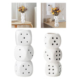 Maxbell Dice Vase Table Centerpiece Creative Ceramic Vase for Bookshelf Desktop Cafe L