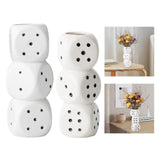 Maxbell Dice Vase Table Centerpiece Creative Ceramic Vase for Bookshelf Desktop Cafe L