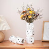 Maxbell Dice Vase Table Centerpiece Creative Ceramic Vase for Bookshelf Desktop Cafe L