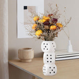 Maxbell Dice Vase Table Centerpiece Creative Ceramic Vase for Bookshelf Desktop Cafe S