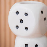 Maxbell Dice Vase Table Centerpiece Creative Ceramic Vase for Bookshelf Desktop Cafe S