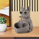 Maxbell Bulldog Statue Key Holder Bowl Cute 6.3x8.3x8.3inch Stylish Desktop Ornament Brown