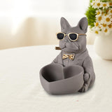 Maxbell Bulldog Statue Key Holder Bowl Cute 6.3x8.3x8.3inch Stylish Desktop Ornament Brown