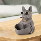 Maxbell Bulldog Statue Key Holder Bowl Cute 6.3x8.3x8.3inch Stylish Desktop Ornament Brown