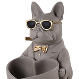 Maxbell Bulldog Statue Key Holder Bowl Cute 6.3x8.3x8.3inch Stylish Desktop Ornament Brown