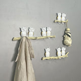 Maxbell Owl Wall Hook Decoration Cute Creative Walls Rack for Bedroom Porch Household 4 Hooks