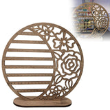 Maxbell Earrings Organizer Wood 5 Tier Earring Holder for Counter Dark Wood Color