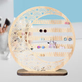 Maxbell Earrings Organizer Wood 5 Tier Earring Holder for Counter Light Wood Color