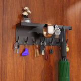 Maxbell Entryway Umbrella Stand 7 Hooks Multiuse Hanging Home Decor Key Hooks Holder Black