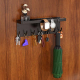 Maxbell Entryway Umbrella Stand 7 Hooks Multiuse Hanging Home Decor Key Hooks Holder Black