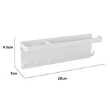 Maxbell Entryway Umbrella Stand 7 Hooks Multiuse Hanging Home Decor Key Hooks Holder White