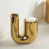 Maxbell Candle Holder Ornament Gifts Candle Stand for Wedding Reception Home Dinning Golder