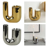 Maxbell Candle Holder Ornament Gifts Candle Stand for Wedding Reception Home Dinning Golder