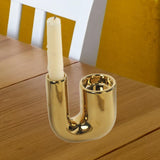 Maxbell Candle Holder Ornament Gifts Candle Stand for Wedding Reception Home Dinning Golder