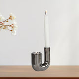Maxbell Candle Holder Ornament Gifts Candle Stand for Wedding Reception Home Dinning Silver