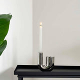 Maxbell Candle Holder Ornament Gifts Candle Stand for Wedding Reception Home Dinning Silver
