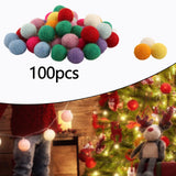 Maxbell 100Pcs Wool   Balls Hand ed Round Colourful for Craft Home Decor