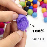 Maxbell 100Pcs Wool   Balls Hand ed Round Colourful for Craft Home Decor
