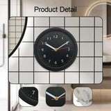 Maxbell Wall Clock Round Simple Waterproof Home Decor 6'' for Office Bedroom Kitchen Black