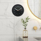 Maxbell Wall Clock Round Simple Waterproof Home Decor 6'' for Office Bedroom Kitchen Black