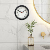 Maxbell Wall Clock Round Simple Waterproof Home Decor 6'' for Office Bedroom Kitchen Black White