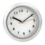 Maxbell Wall Clock Round Simple Waterproof Home Decor 6'' for Office Bedroom Kitchen Silver White