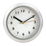 Maxbell Wall Clock Round Simple Waterproof Home Decor 6'' for Office Bedroom Kitchen Silver White