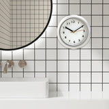 Maxbell Wall Clock Round Simple Waterproof Home Decor 6'' for Office Bedroom Kitchen Silver White