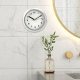 Maxbell Wall Clock Round Simple Waterproof Home Decor 6'' for Office Bedroom Kitchen Silver White