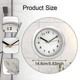 Maxbell Wall Clock Round Simple Waterproof Home Decor 6'' for Office Bedroom Kitchen Silver White
