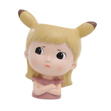 Maxbell Girl Face Flower Pot Gift Cute Resin Planter for Bookshelf Living Room Style A