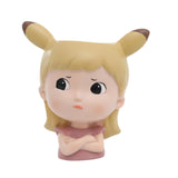 Maxbell Girl Face Flower Pot Gift Cute Resin Planter for Bookshelf Living Room Style A