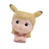 Maxbell Girl Face Flower Pot Gift Cute Resin Planter for Bookshelf Living Room Style A