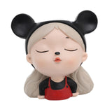 Maxbell Girl Face Flower Pot Gift Cute Resin Planter for Bookshelf Living Room Style B